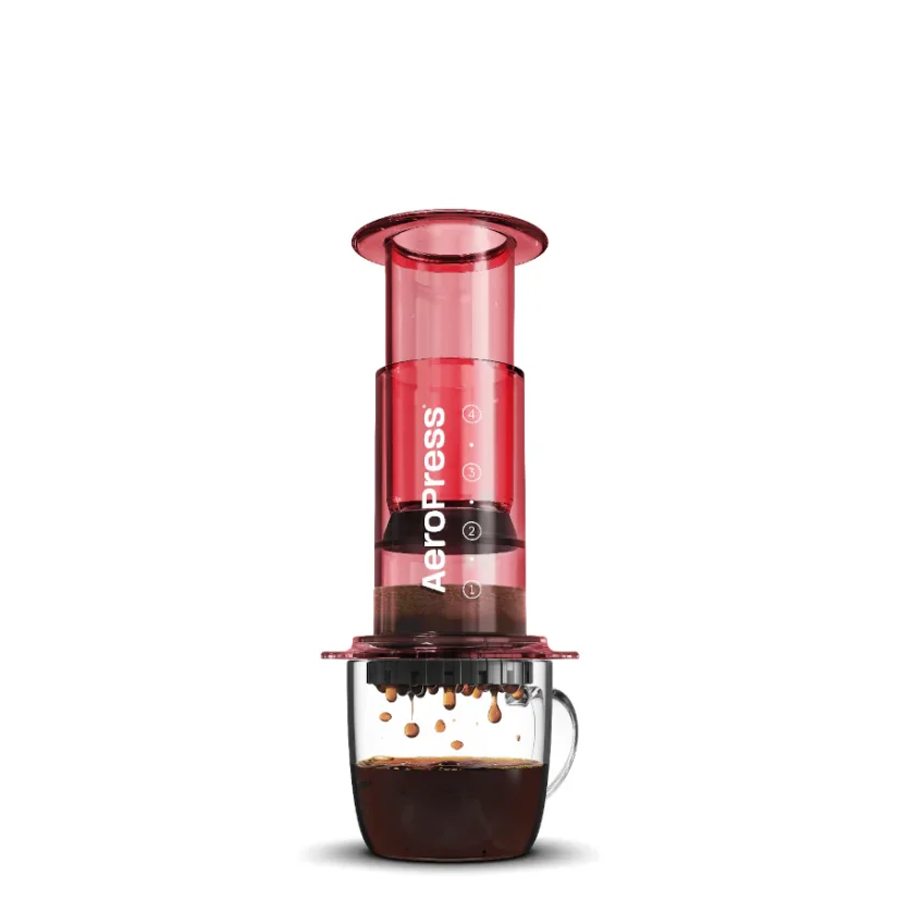 AeroPress Clear Red se 100 filtry