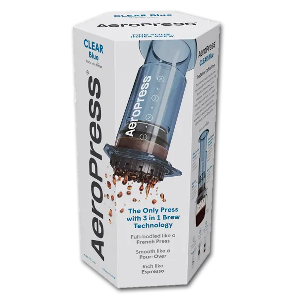 AeroPress Clear Blue se 100 filtry
